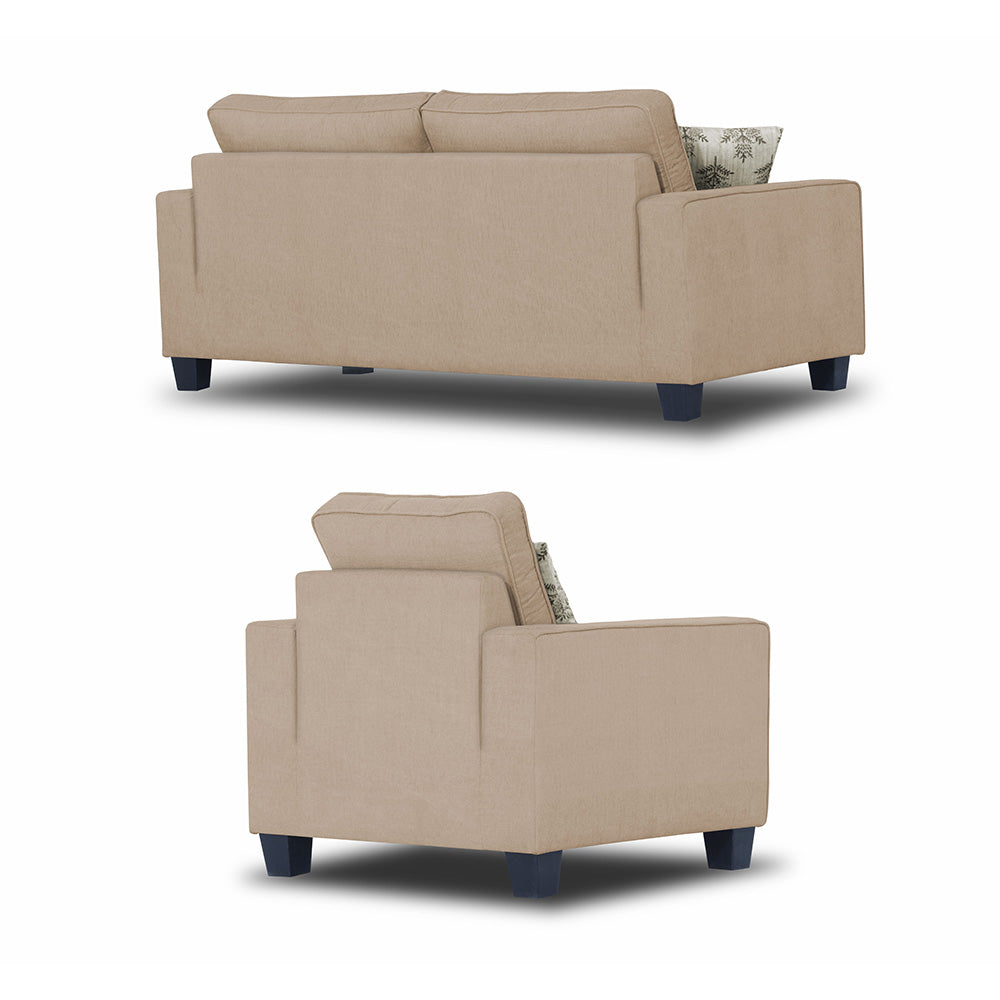 Adorn India Camden 3+1+1 5 Seater Sofa Set (Beige) (3 Year Warranty)