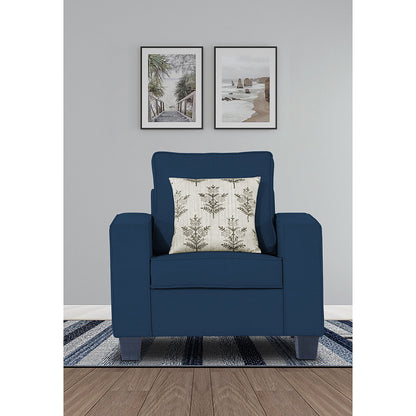 Adorn India Camden 1 Seater Sofa (Blue) (3 Year Warranty)