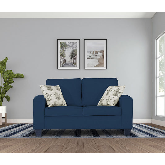Adorn India Camden 2 Seater Sofa (Blue) (3 Year Warranty)
