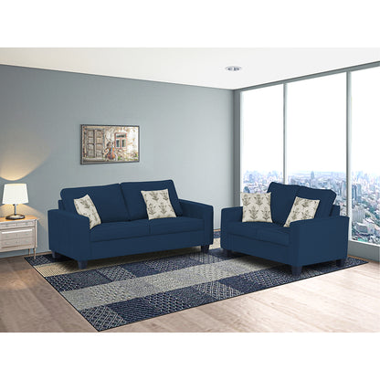 Adorn India Camden 3+2 5 Seater Sofa Set (Blue) (3 Year Warranty)