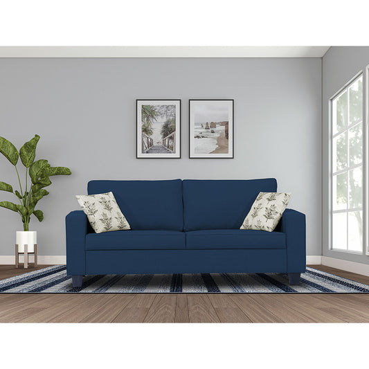 Adorn India Camden 3 Seater Sofa (Blue) (3 Year Warranty)