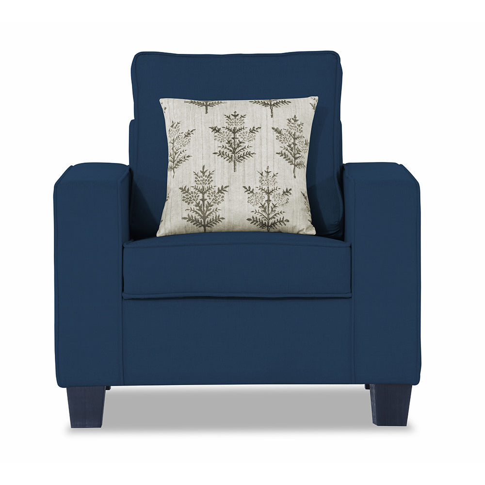Adorn India Camden 1 Seater Sofa (Blue) (3 Year Warranty)