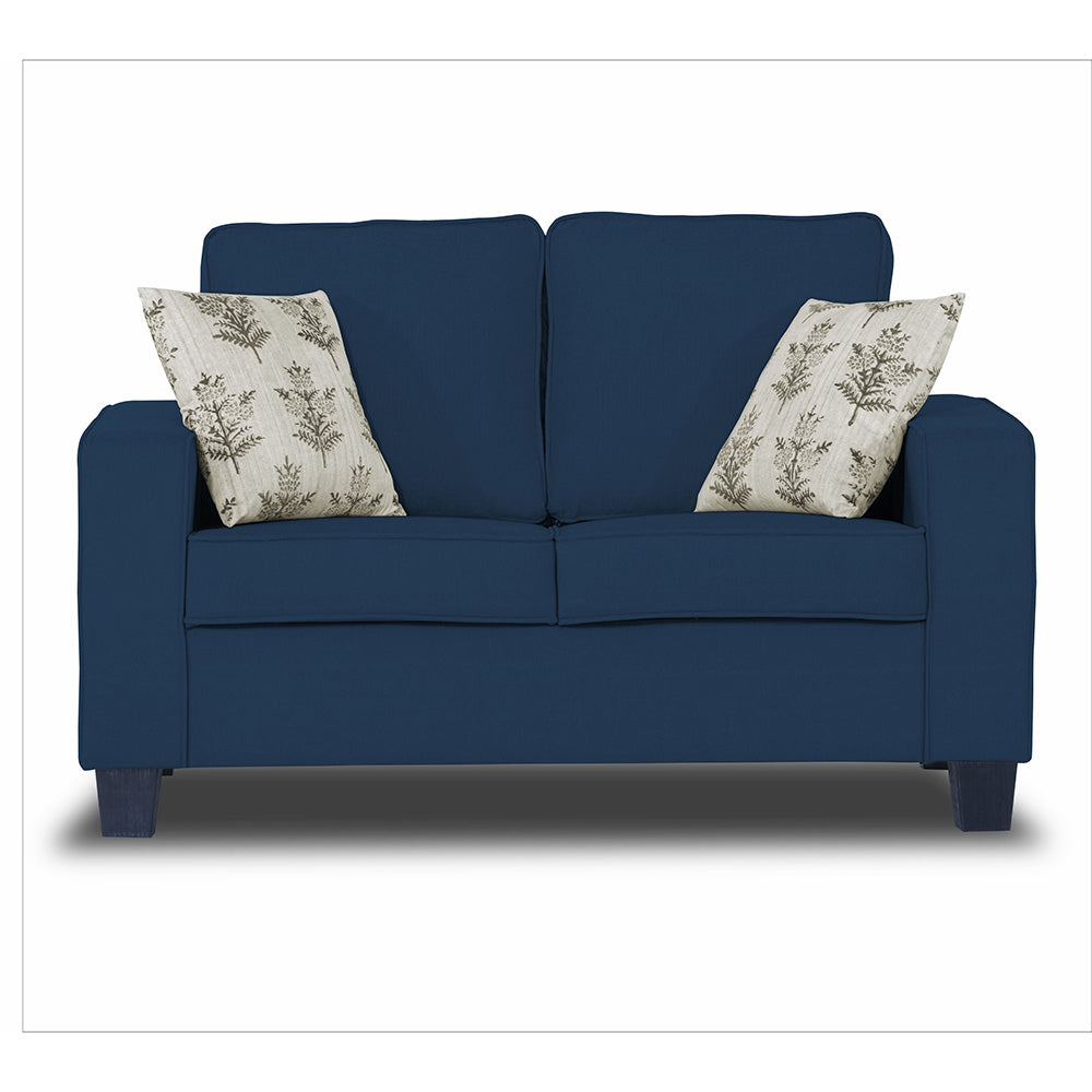 Adorn India Camden 2 Seater Sofa (Blue) (3 Year Warranty)