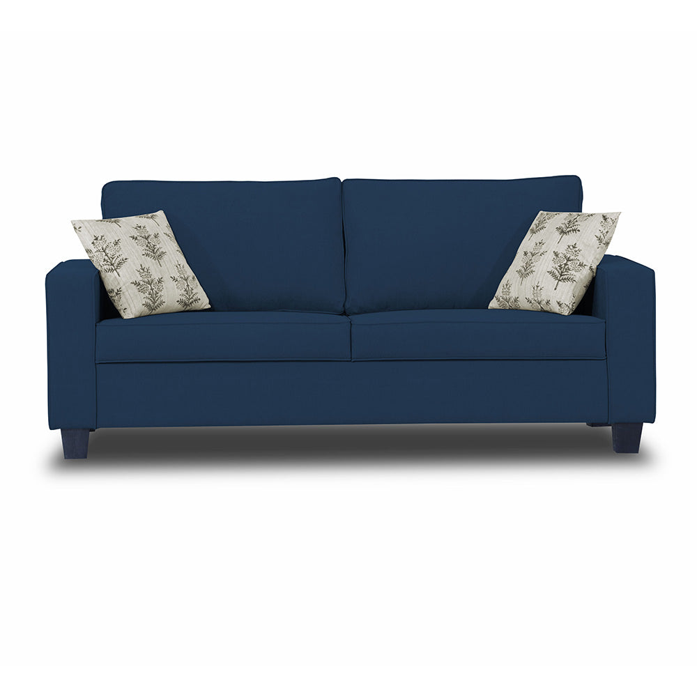 Adorn India Camden 3 Seater Sofa (Blue) (3 Year Warranty)