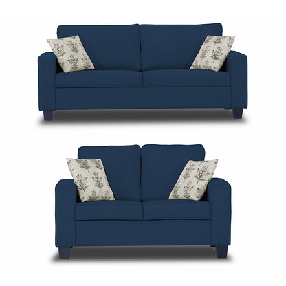 Adorn India Camden 3+2 5 Seater Sofa Set (Blue) (3 Year Warranty)