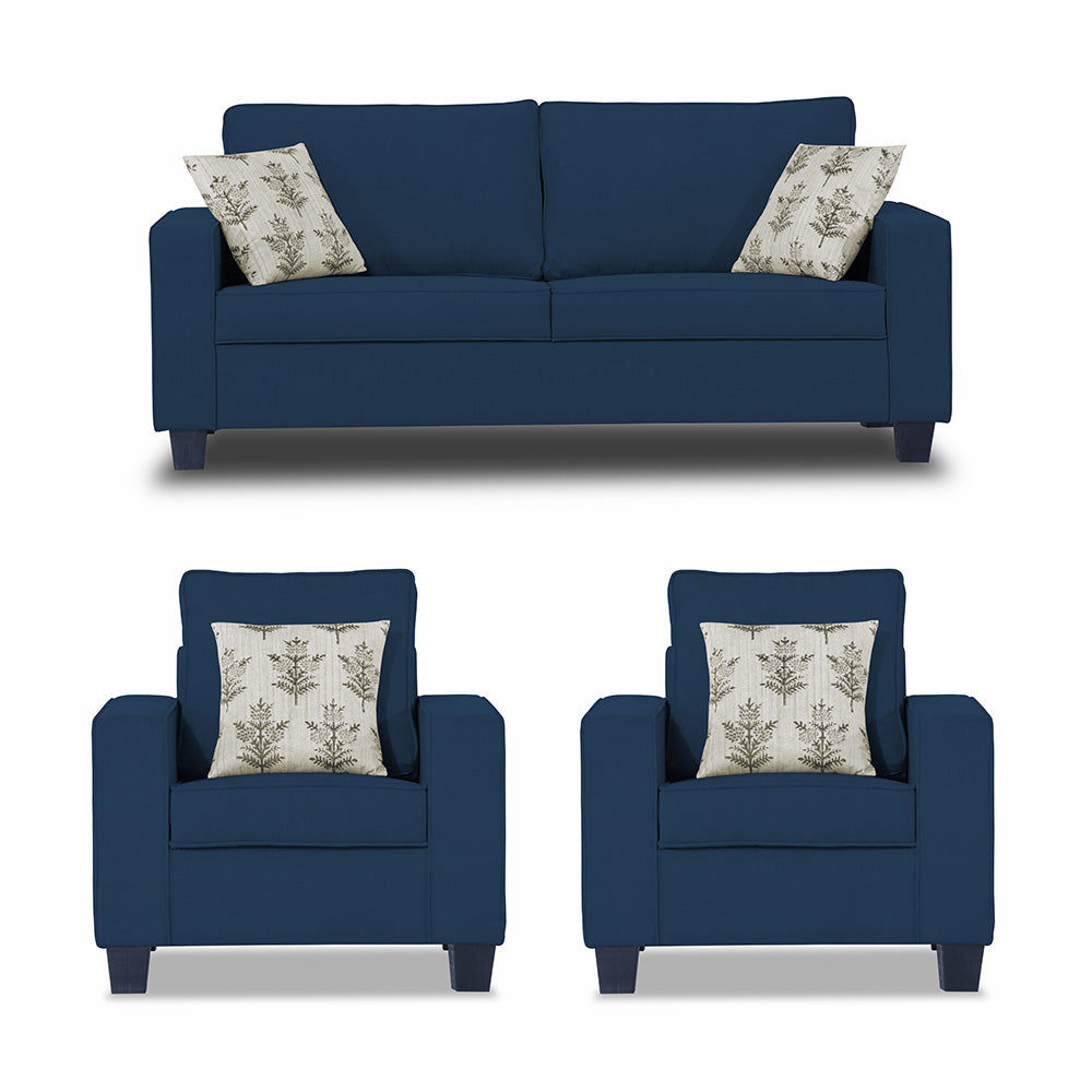 Adorn India Camden 5 Seater 3-1-1 Sofa Set (Blue) (3 Year Warranty)