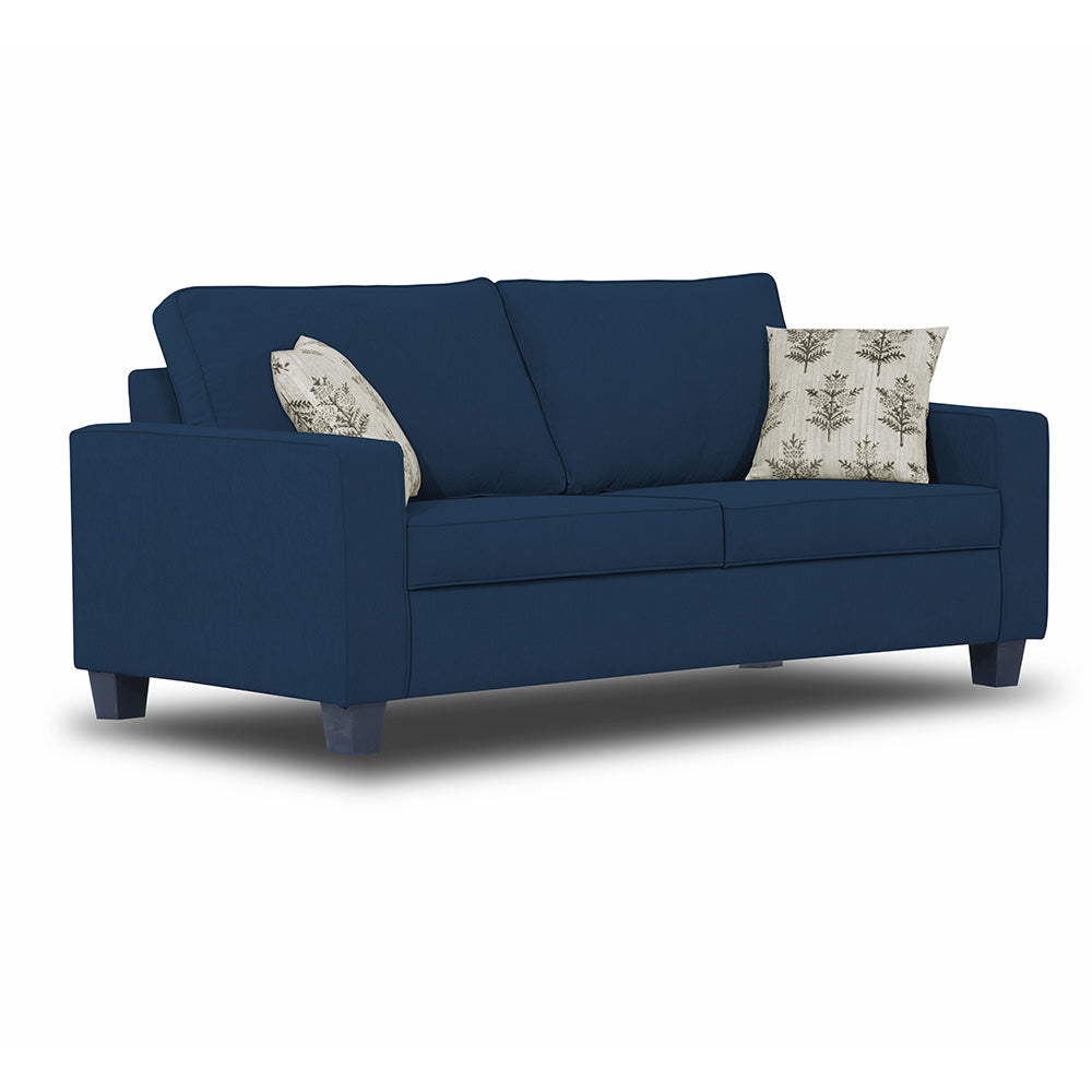 Adorn India Camden 3 Seater Sofa (Blue) (3 Year Warranty)