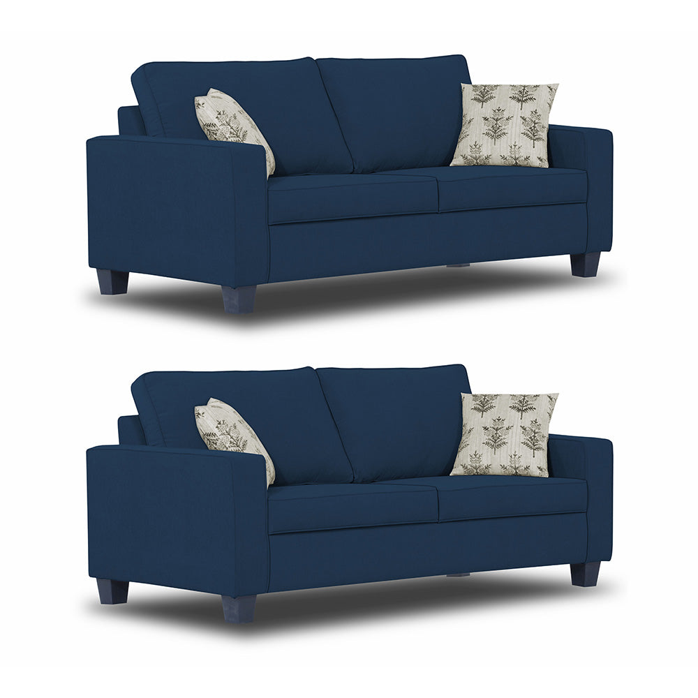 Adorn India Camden 3+2+1 6 Seater Sofa Set (Blue) (3 Year Warranty)