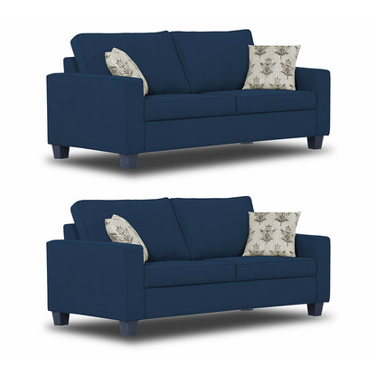 Adorn India Camden 3+2+1 6 Seater Sofa Set (Blue) (3 Year Warranty)
