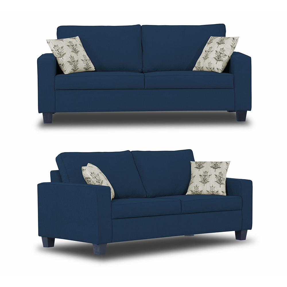 Adorn India Camden 5 Seater 3-1-1 Sofa Set (Blue) (3 Year Warranty)