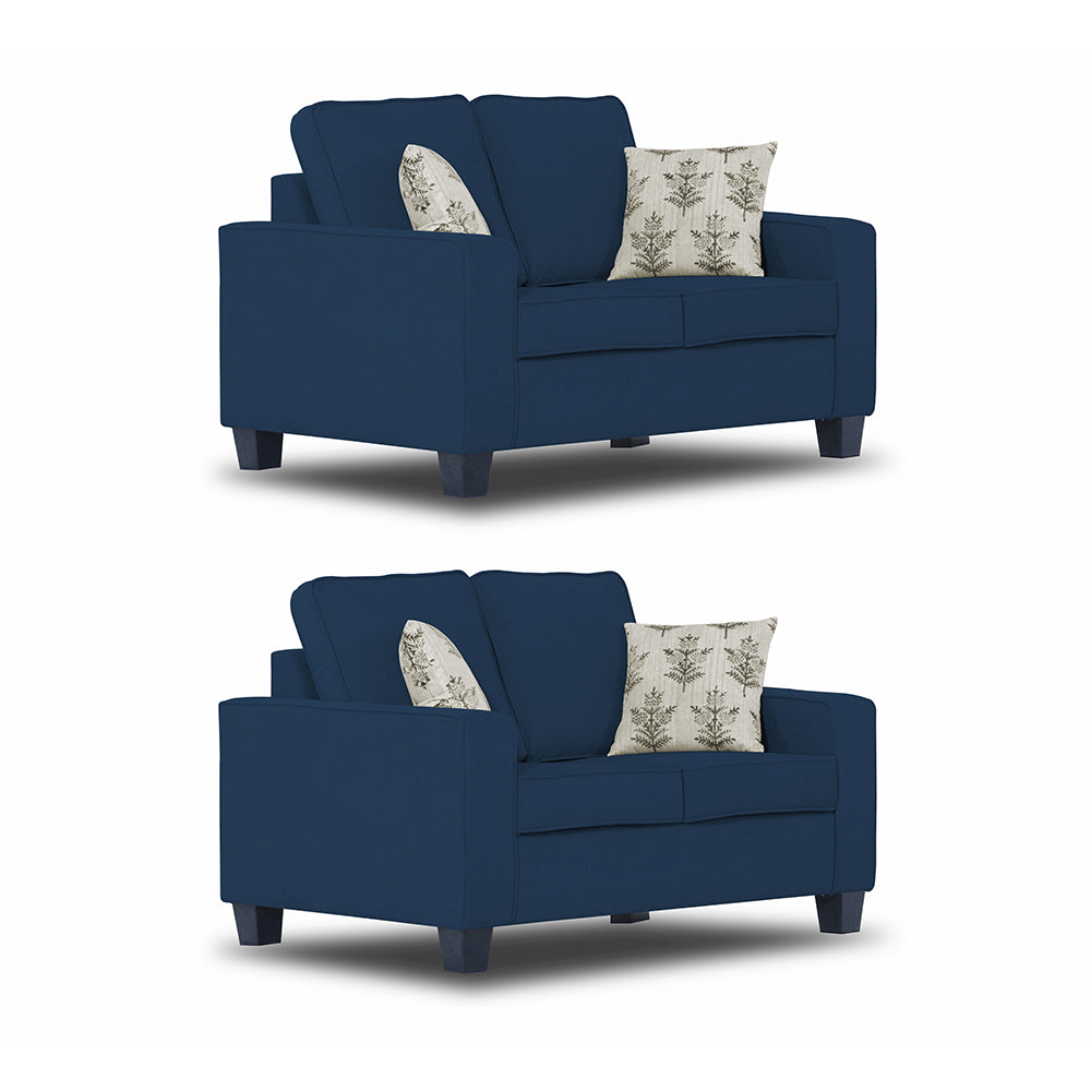 Adorn India Camden 3+2 5 Seater Sofa Set (Blue) (3 Year Warranty)