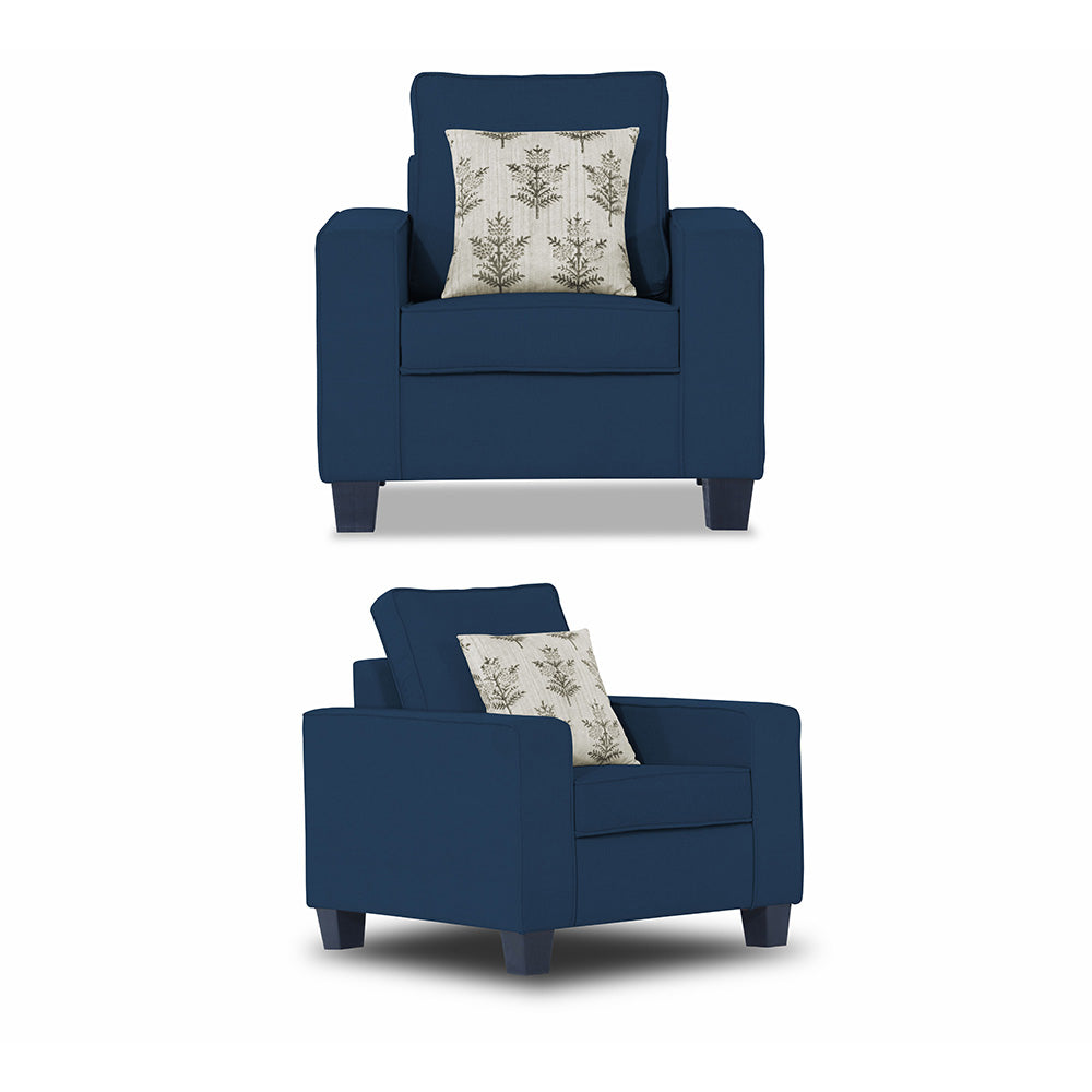 Adorn India Camden 5 Seater 3-1-1 Sofa Set (Blue) (3 Year Warranty)
