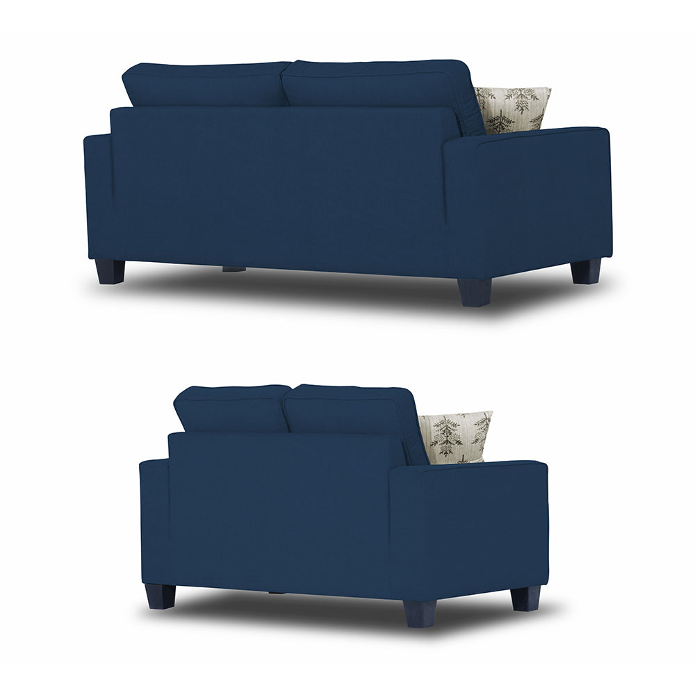 Adorn India Camden 3+2 5 Seater Sofa Set (Blue) (3 Year Warranty)