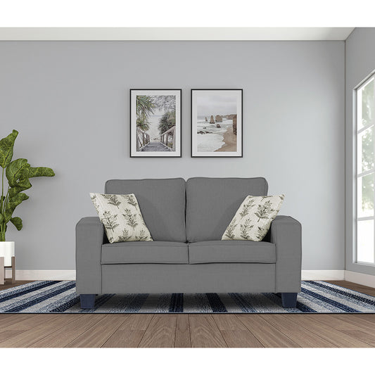 Adorn India Camden 2 Seater Sofa (Grey) (3 Year Warranty)