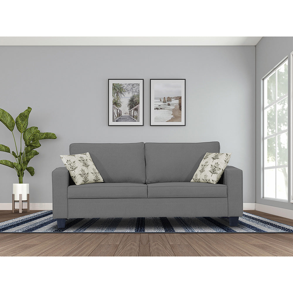 Adorn India Camden 3 Seater Sofa (Grey) (3 Year Warranty)