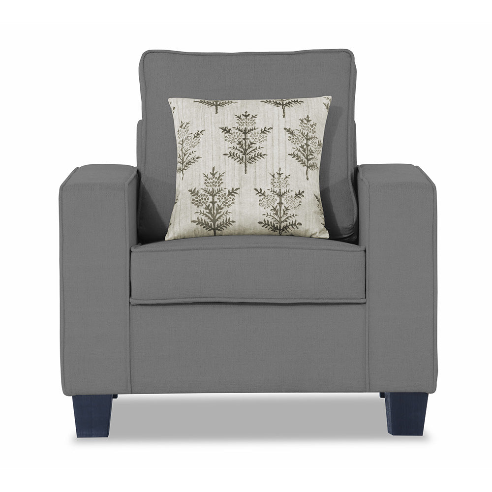 Adorn India Camden 1 Seater Sofa (Grey) (3 Year Warranty)