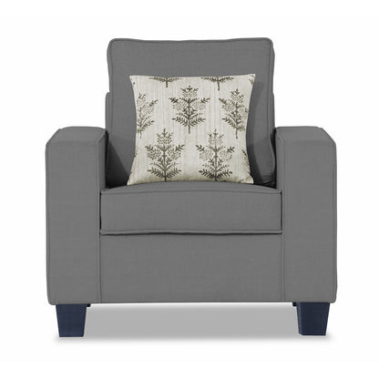 Adorn India Camden 1 Seater Sofa (Grey) (3 Year Warranty)