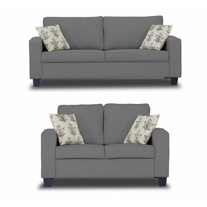 Adorn India Camden 3+2 5 Seater Sofa Set (Grey) (3 Year Warranty)