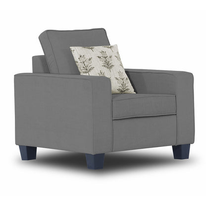 Adorn India Camden 1 Seater Sofa (Grey) (3 Year Warranty)