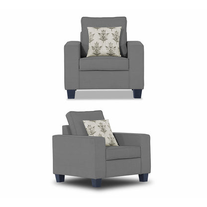 Adorn India Camden 3+1+1 5 Seater Sofa Set (Grey) (3 Year Warranty)