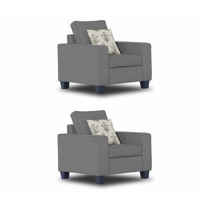 Adorn India Camden 3+2+1 6 Seater Sofa Set (Grey) (3 Year Warranty)