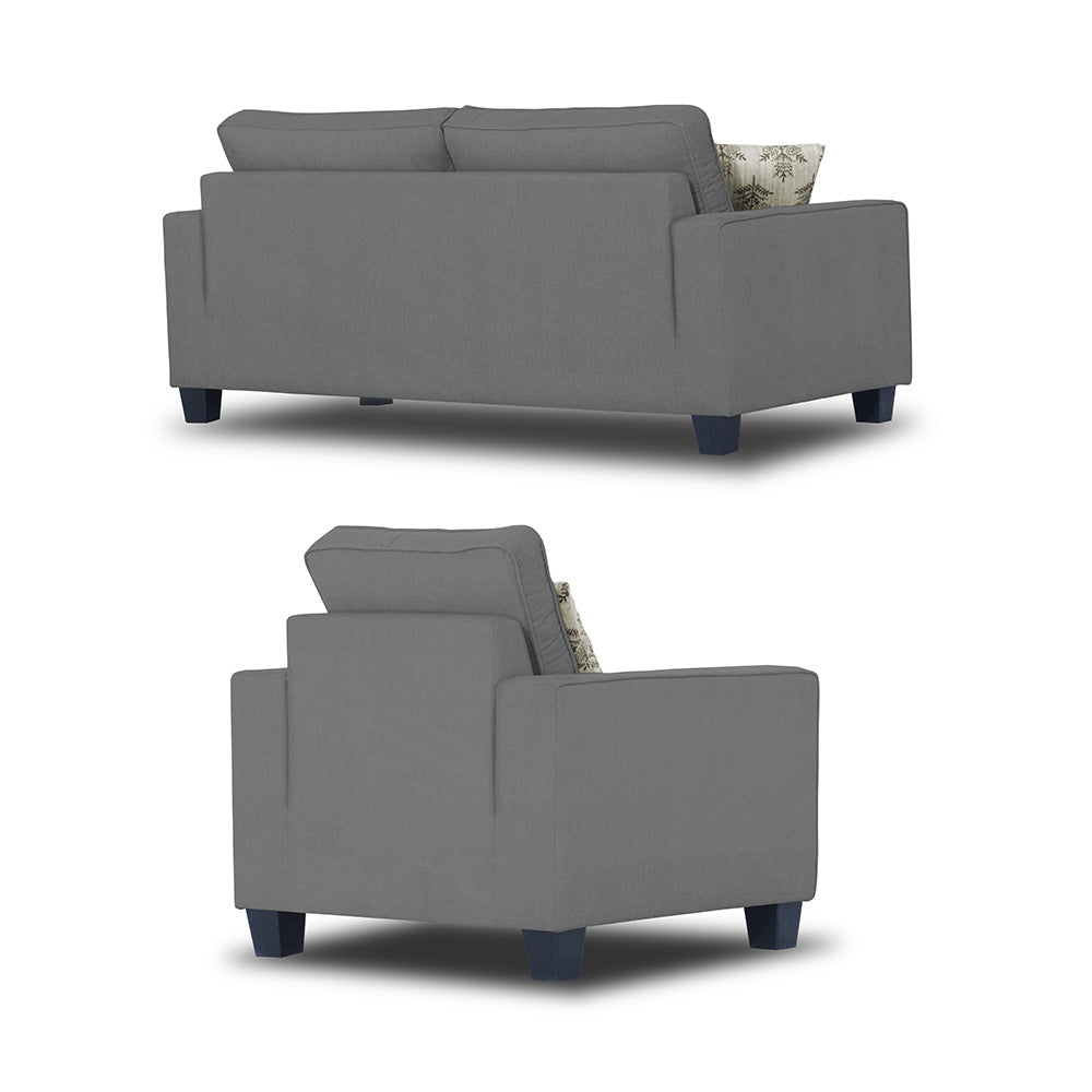Adorn India Camden 3+1+1 5 Seater Sofa Set (Grey) (3 Year Warranty)