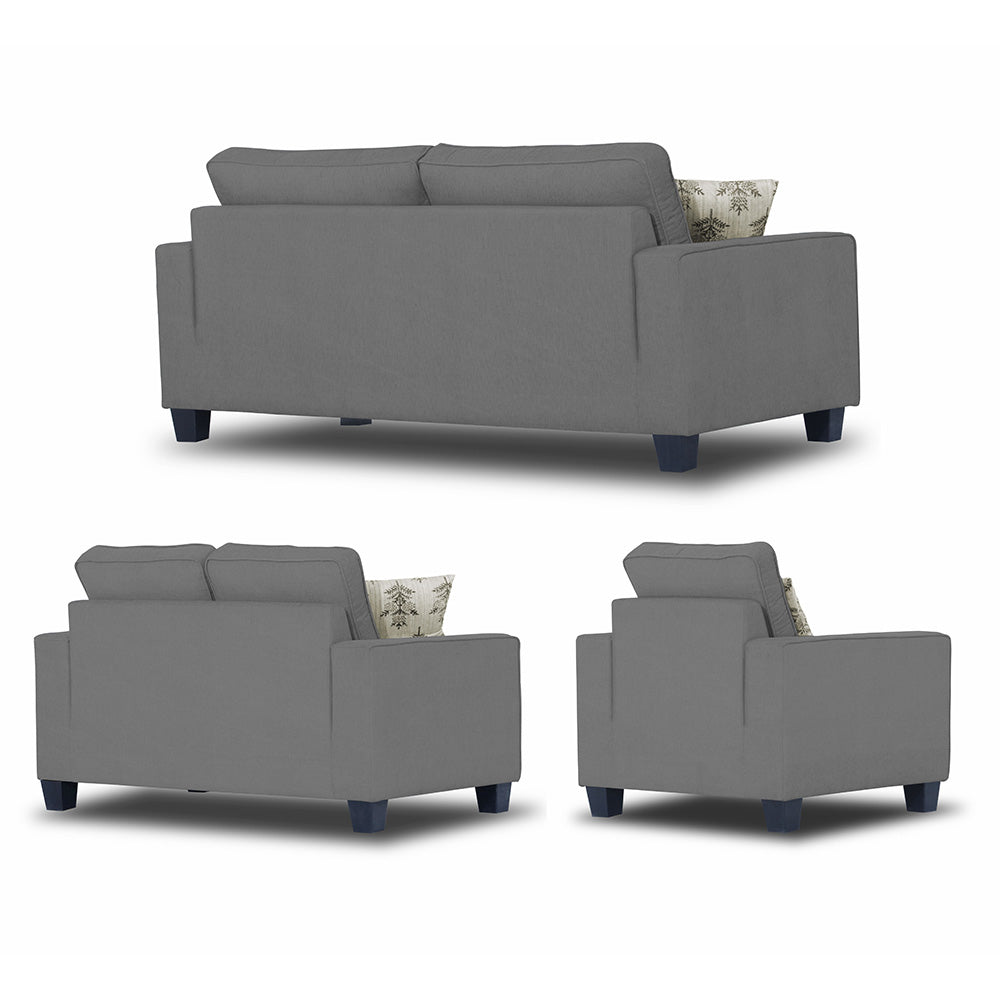 Adorn India Camden 3+2+1 6 Seater Sofa Set (Grey) (3 Year Warranty)