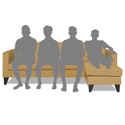 Adorn India Aladra L Shape Decent 5 Seater Sofa Set RHS (Beige) (3 Year Warranty)