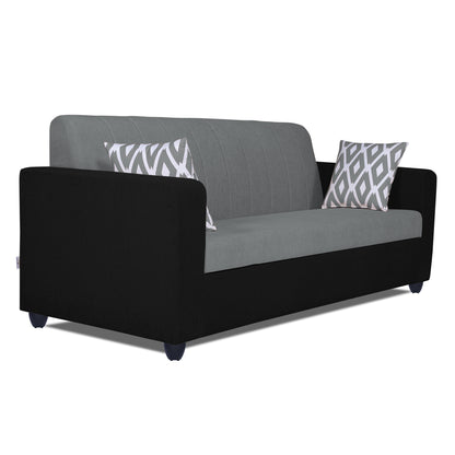 Adorn India Rio Highback 3 Seater Sofa(Black & Grey) (3 Year Warranty)
