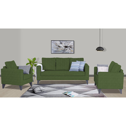 Adorn India Hallton Plain 3+2+1 6 Seater Sofa Set (Green) (3 Year Warranty)