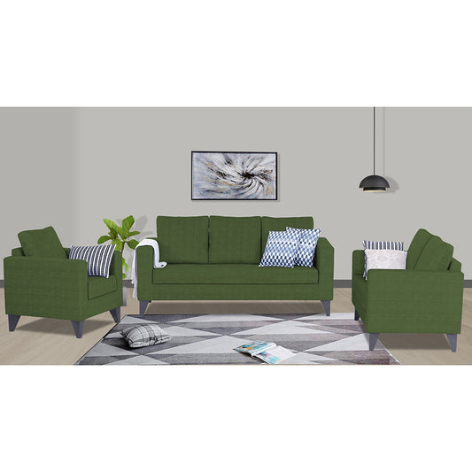 Adorn India Hallton Plain 3+2+1 6 Seater Sofa Set (Green) (3 Year Warranty)