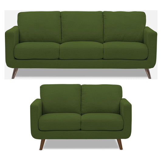Adorn India Damian 3+2 5 Seater Sofa Set (Green) (3 Year Warranty)