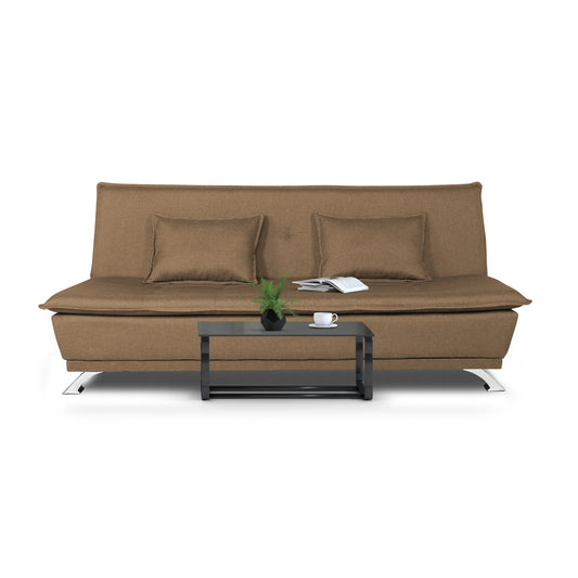 Adorn India Arden 4 Seater Sofa Cum Bed 4 x 6 (Camel) (3 Year Warranty)