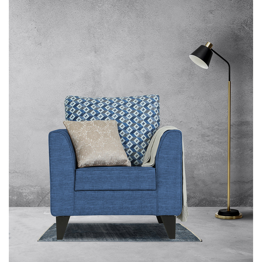 Adorn India Tornado Bricks 1 Seater Sofa (Blue)