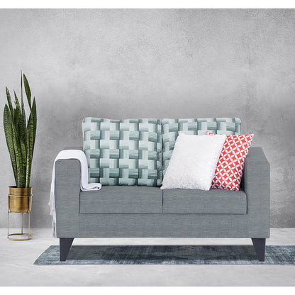 Adorn India Straight line Plus Bricks 2 Seater Sofa (Grey) (3 Year Warranty)