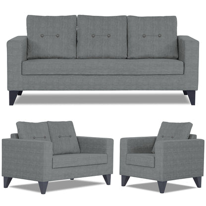 Adorn India Hallton Tufted 3-2-1 Six Seater Sofa Set (Grey) (3 Year Warranty)