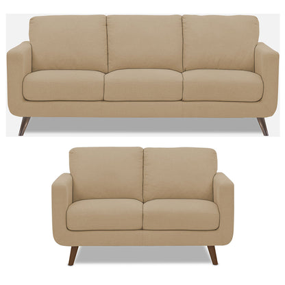 Adorn India Damian 3+2 5 Seater Sofa Set (Beige) (3 Year Warranty)