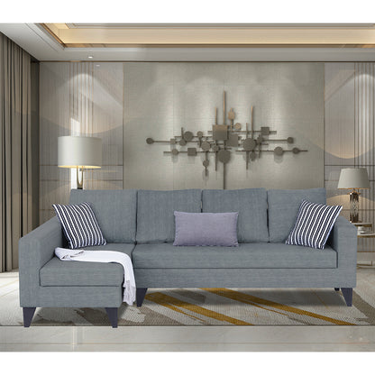 Adorn India Beetle Plus Bricks L Shape 6 Seater Sofa Set (Left Hand Side) (Grey) (3 Year Warranty)