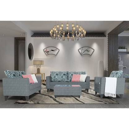 Adorn India Sheldon Crafty 3+2+1 6 Seater Sofa Set with Centre Table (Grey)