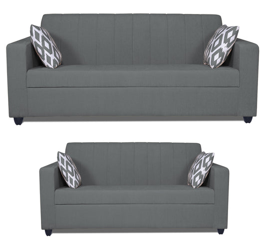 Adorn India Rio Highback 3+2 5 Seater Sofa Set (Grey) (3 Year Warranty)