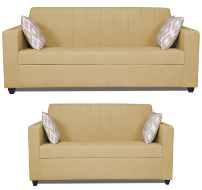 Adorn India Rio Highback 3+2 5 Seater Sofa Set (Beige) (3 Year Warranty)