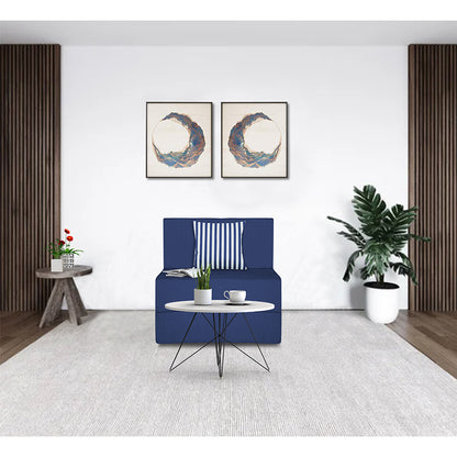 Adorn India Easy Alyn Plus Stripes 1 Seater Sofa Cum Bed (2.5x6) (Blue)(1 Year Warranty)