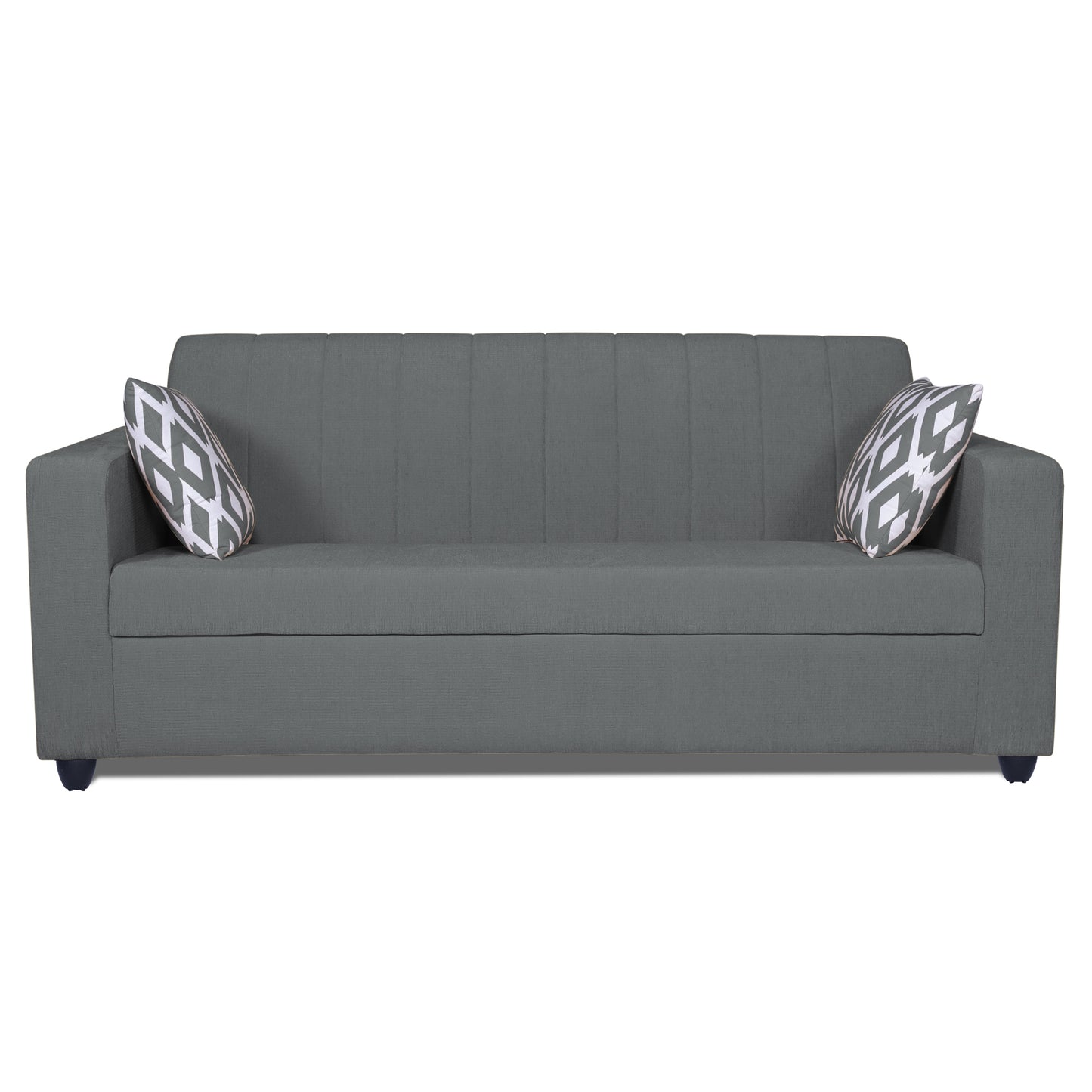 Adorn India Rio Highback 3 Seater Sofa (Grey) (3 Year Warranty)