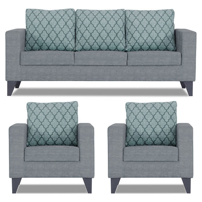 Adorn India Straight line Plus Blossom 3+1+1 5 Seater Sofa Set (Grey) (3 Year Warranty)