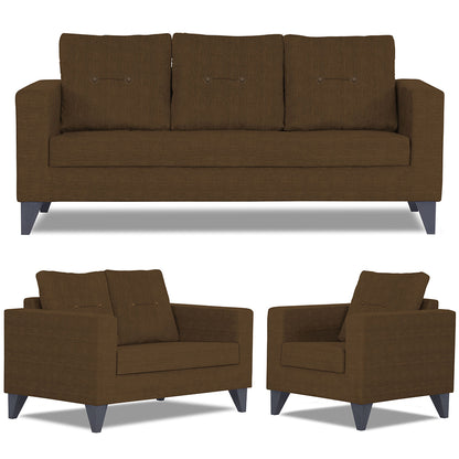 Adorn India Hallton Tufted 3+2+1 6 Seater Sofa Set (Brown) (3 Year Warranty)