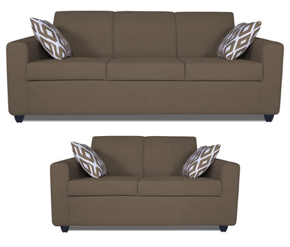 Adorn India Monteno Five Seater 3+2 Sofa Set (Brown) (3 Year Warranty)