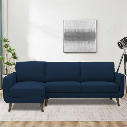Adorn India Damian L Shape 6 Seater Sofa Set LHS (Blue) (3 Year Warranty)