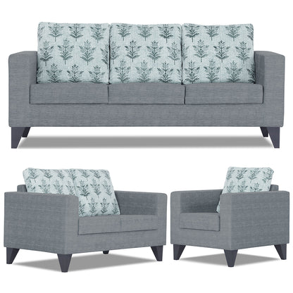 Adorn India Straight line Plus Leaf 3+2+1 6 Seater Sofa Set (Grey) (3 Year Warranty)