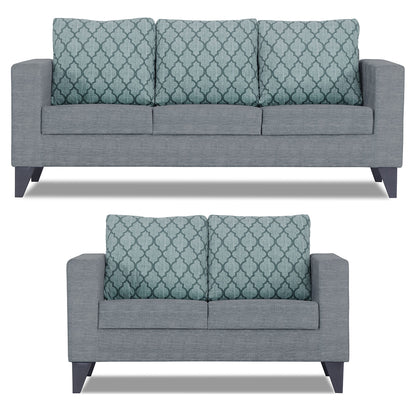 Adorn India Straight line Plus Blossom 3+2 5 Seater Sofa Set (Grey) (3 Year Warranty)