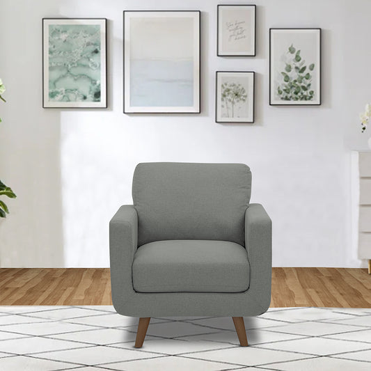 Adorn India Damian 1 Seater Sofa (Grey) (3 Year Warranty)